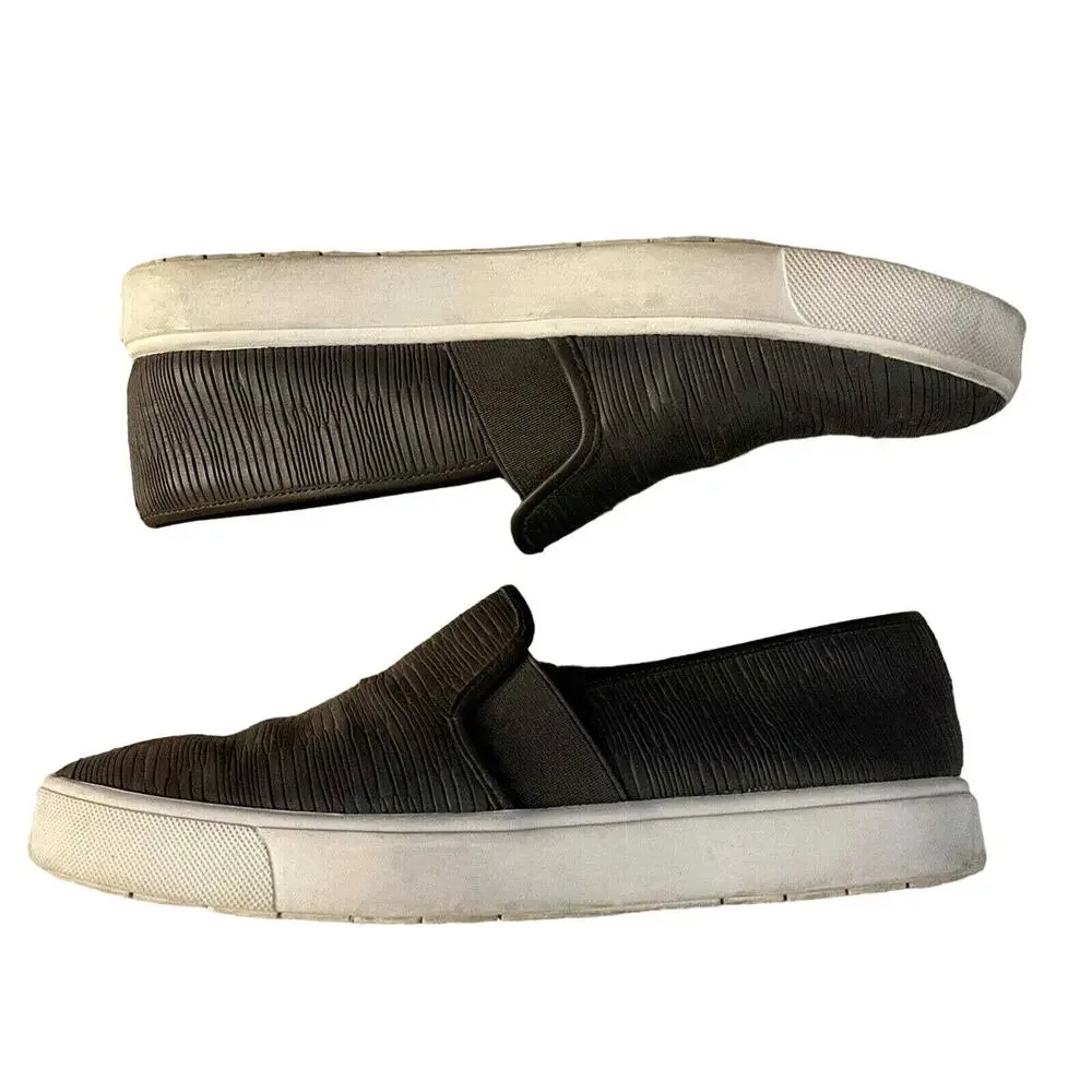 Vince Dark Gray Blair Textured Leather Slip On Sneakers - W7 - Y2K Skater Shoes